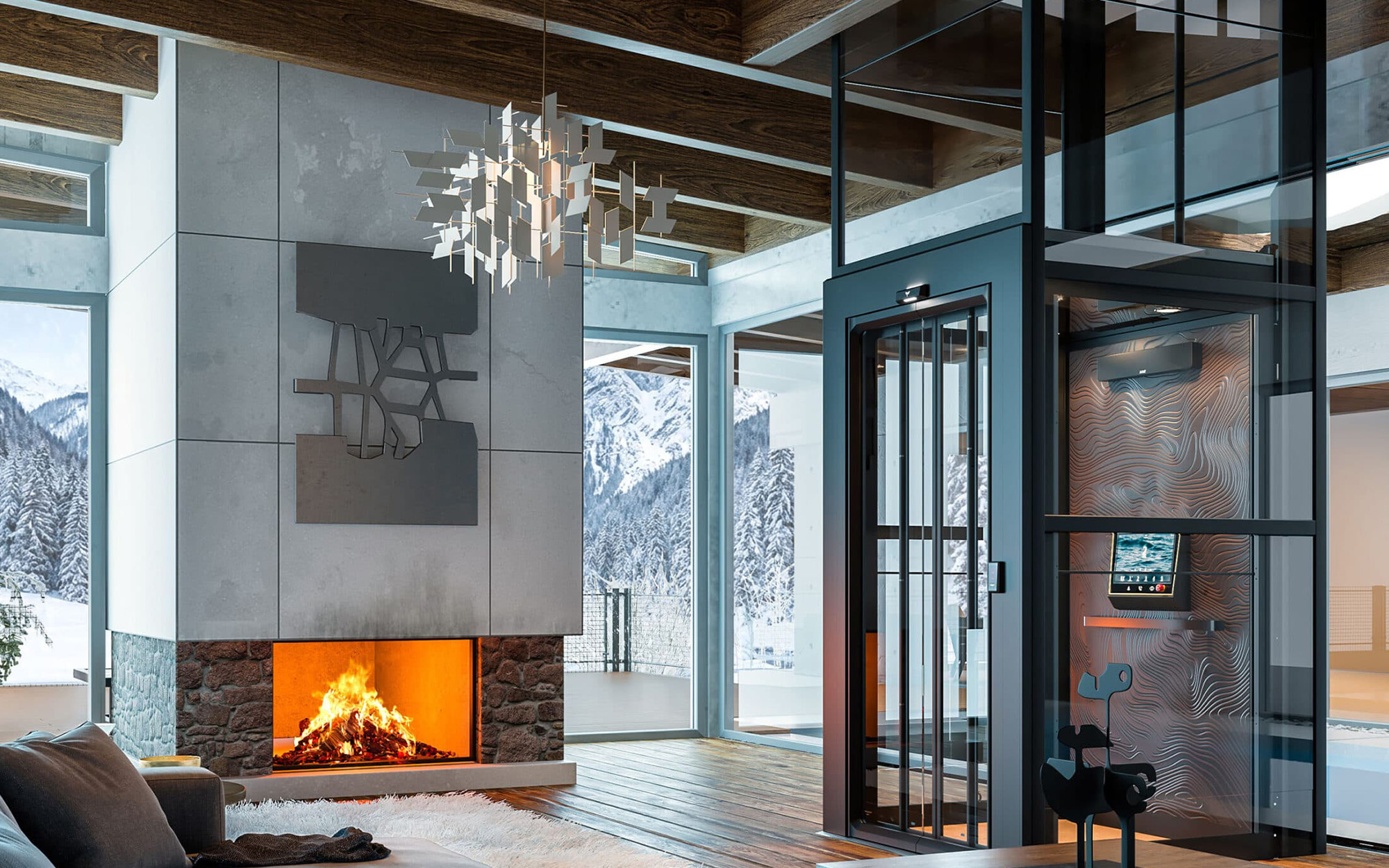 Antera Home Elevator In Modern Home